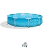 Outlet Beachside Metal Frame 10' x 30" Above Ground Pool w/ Filter Pump Metal Frame