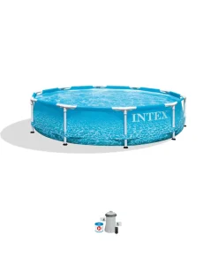Outlet Beachside Metal Frame 10' x 30" Above Ground Pool w/ Filter Pump Metal Frame