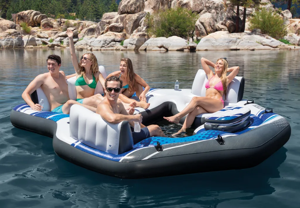 Best Blue Tropic Inflatable Lake Island Float Sporting Lounges & Islands
