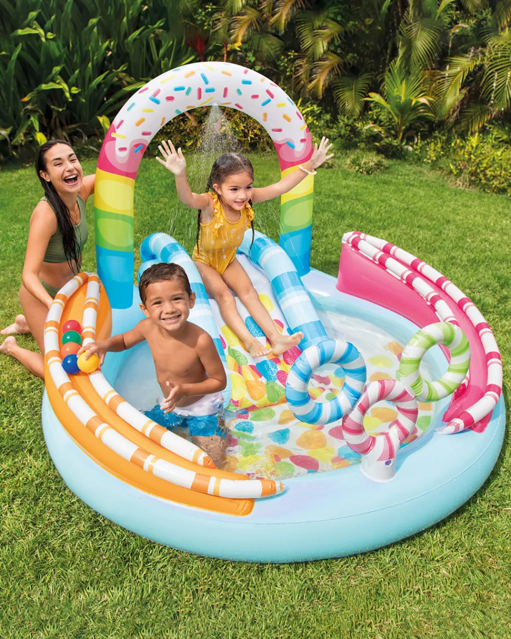 Discount Candy Fun Inflatable Play Center w/ Slide Play Centers