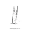 Hot Deluxe Pool Ladder w/ Removable Steps for 52in Depth Pools Pool Accessories