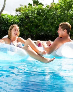 New Double Pillow-Back Inflatable Floating Lounge Pool Mats & Lounges