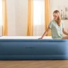 Hot Dura-Beam® Deluxe Thermalux Air Mattress 20" Queen w/ Built-In Electric Pump - Blue Dura-Beam Deluxe Series