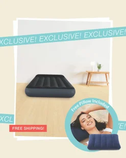Discount Dura-Beam® Standard Pillow Rest Air Mattress 10" Twin Bundle with Free Pillow Dura-Beam Standard Series