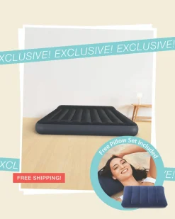 Best Dura-Beam® Standard Pillow Rest Air Mattress 10" Queen Bundle with 2 Free Pillows Dura-Beam Standard Series