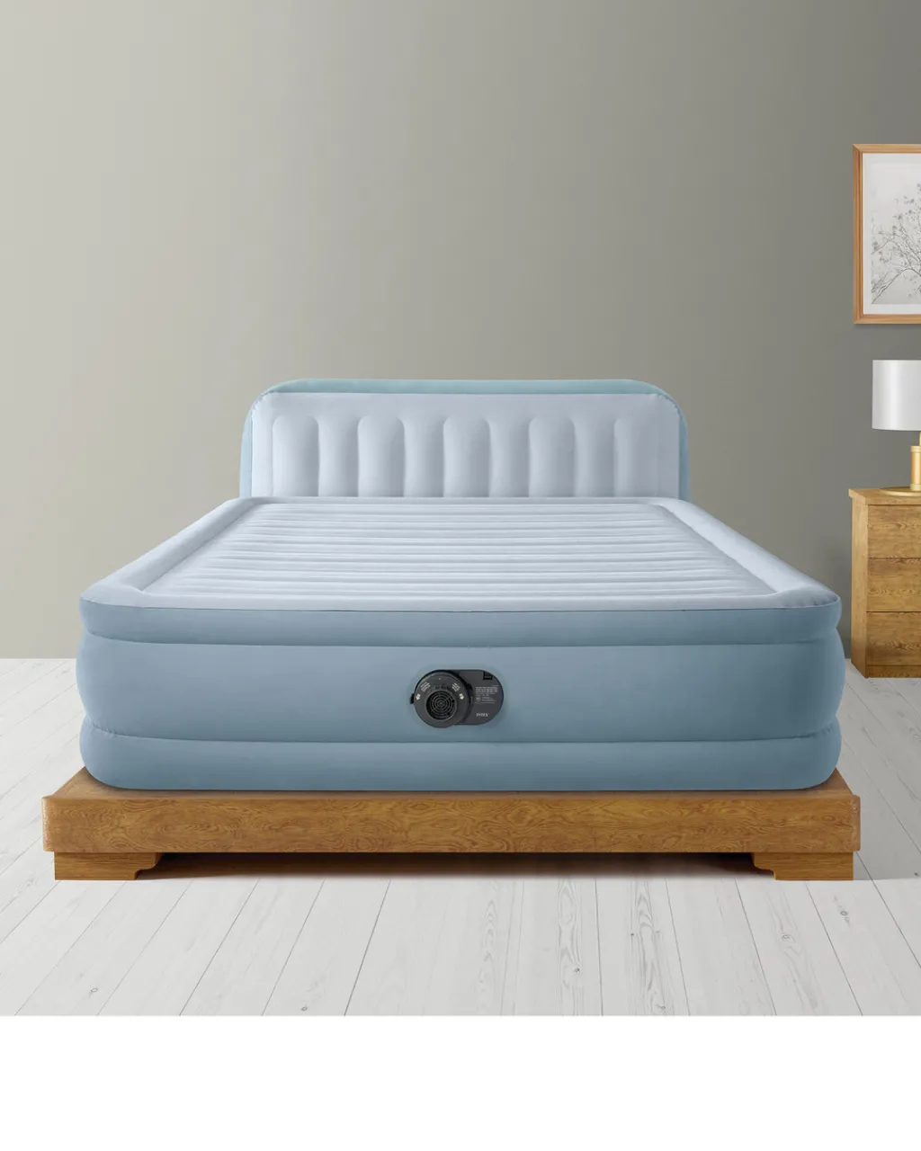 New Dura-Beam® Ultra Queen Plush Headboard Airbed W/ Fiber-Tech Rp Dura-Beam Plus Series