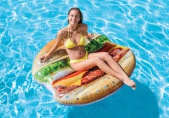 New Juicy Hamburger Inflatable Pool Island Floatie Novelties & Games