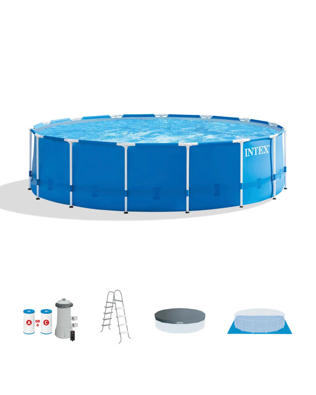 Hot Metal Frame 15' x 48" Above Ground Pool w/ Filter Pump Metal Frame