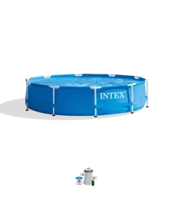 Hot Metal Frame 10' x 30" Above Ground Pool w/ Filter Pump Metal Frame