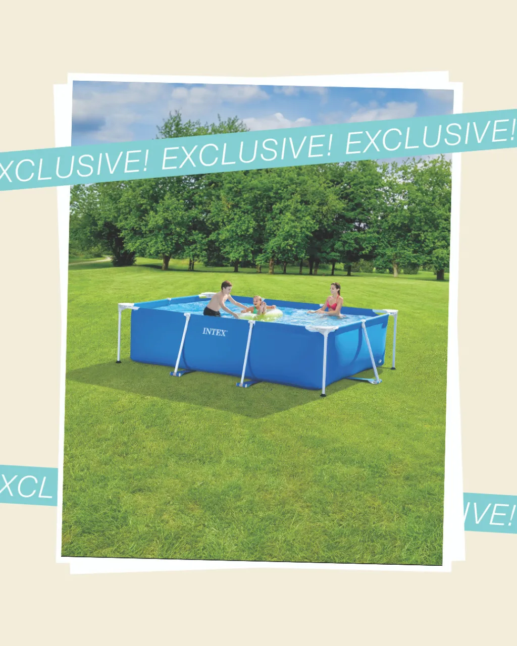 Discount Metal Frame Rectangular Frame Pool Set - 9' 10" x 6' 6.75 x 29.5" Metal Frame
