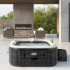 Best 4-Person Greystone Deluxe Square Bubble Spa Set Purespa