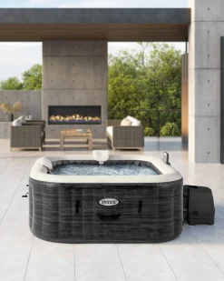 Best 4-Person Greystone Deluxe Square Bubble Spa Set Purespa