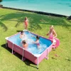 Best Pink Rectangular Frame Above Ground Pool - 2.2M x 1.5M x 0.6M Metal Frame