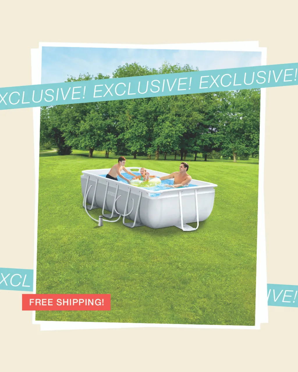 Outlet Prism Frame™ 9.8’ X 5.7' X 31.2" Above Ground Premium Pool Set Prism Frame