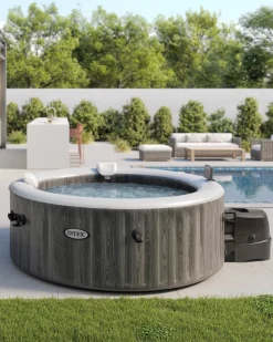 Discount PureSpa™ Greywood Deluxe Round Bubble Spa Set - 4-Person Purespa