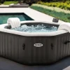New PureSpa™ Jet and Bubble Deluxe Inflatable Hot Tub Set - 4 Person Purespa