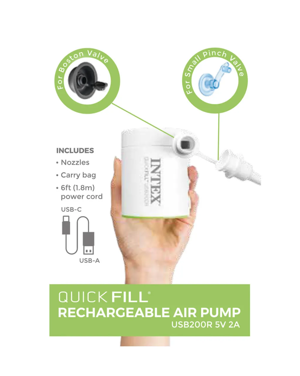 Clearance Quick-Fill® USB Electric Air Pump - USB200R Electric Pumps