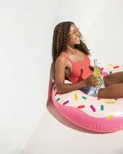 Outlet Rainbow Donut Inflatable Pool Swim Tube Novelties & Games