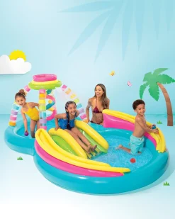 Online Rainbow Funnel Inflatable Play Center w/ Slide Play Centers