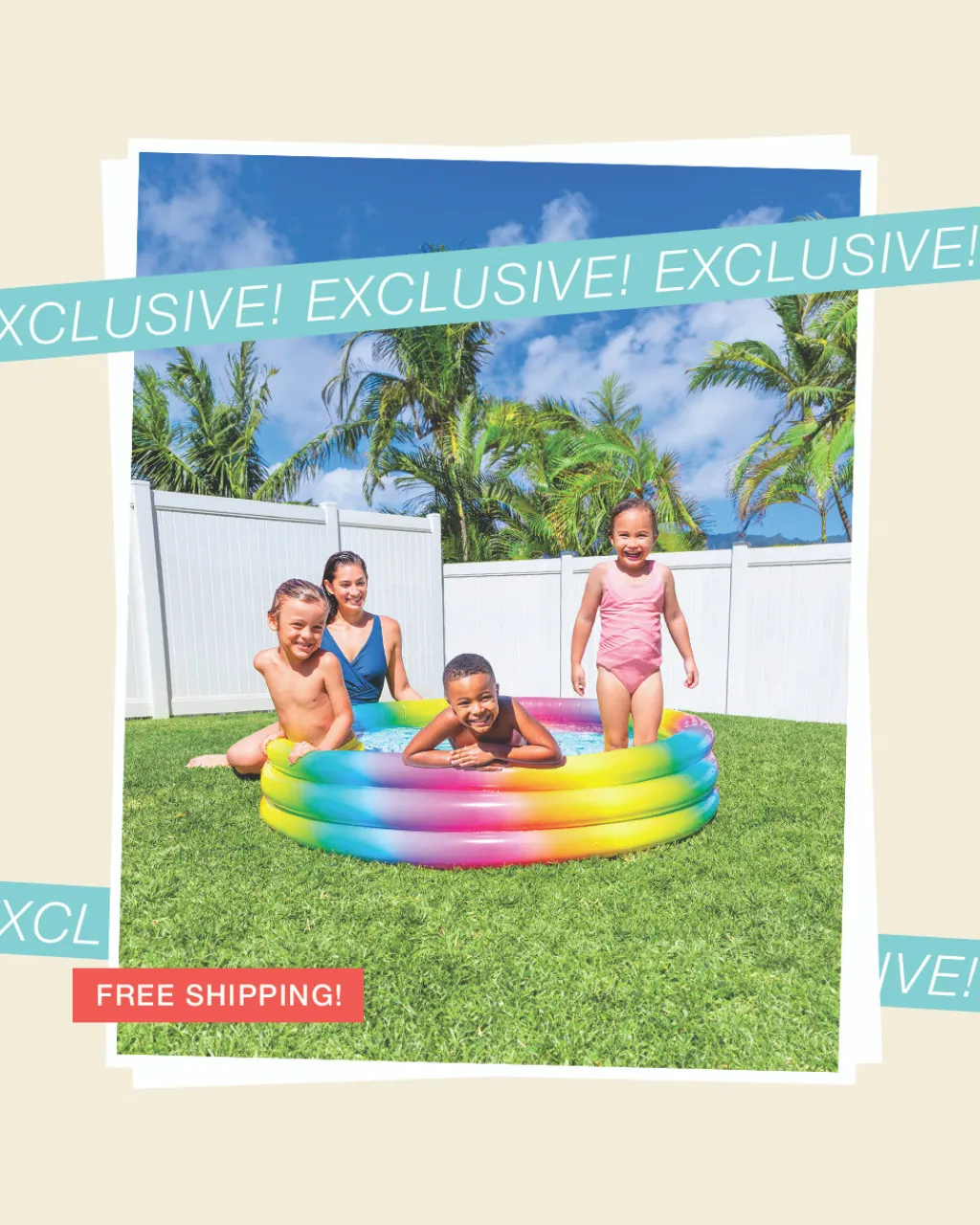 Hot Rainbow Ombre Inflatable Kiddie Pool Kids Kids