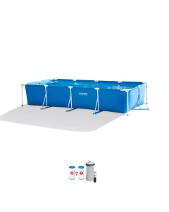 Discount Rectangular Frame Above Ground Pool Set w/ Filter Pump - 14'9¼" x 7'2?" x 33" Kids Kids