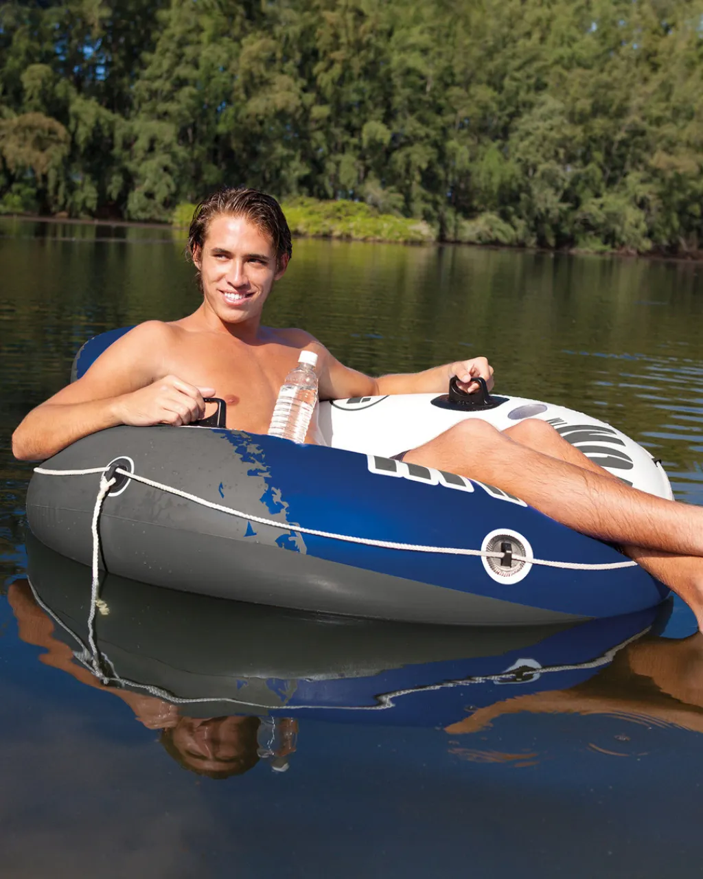 Online River Run® 1 Inflatable Floating Lake Tube - Blue Sporting Lounges & Islands