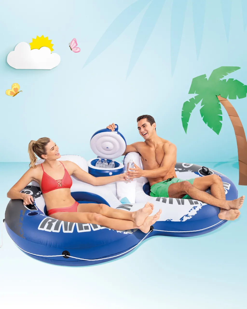 Best River Run® 2 Inflatable Floating Lake Tube Sporting Lounges & Islands