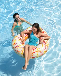 Hot Sprinkle Donut Heart Inflatable Tube Pool Mats & Lounges