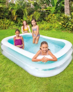 Best Swim Center® Inflatable Family Pool - Transparent/Blue Kids Kids