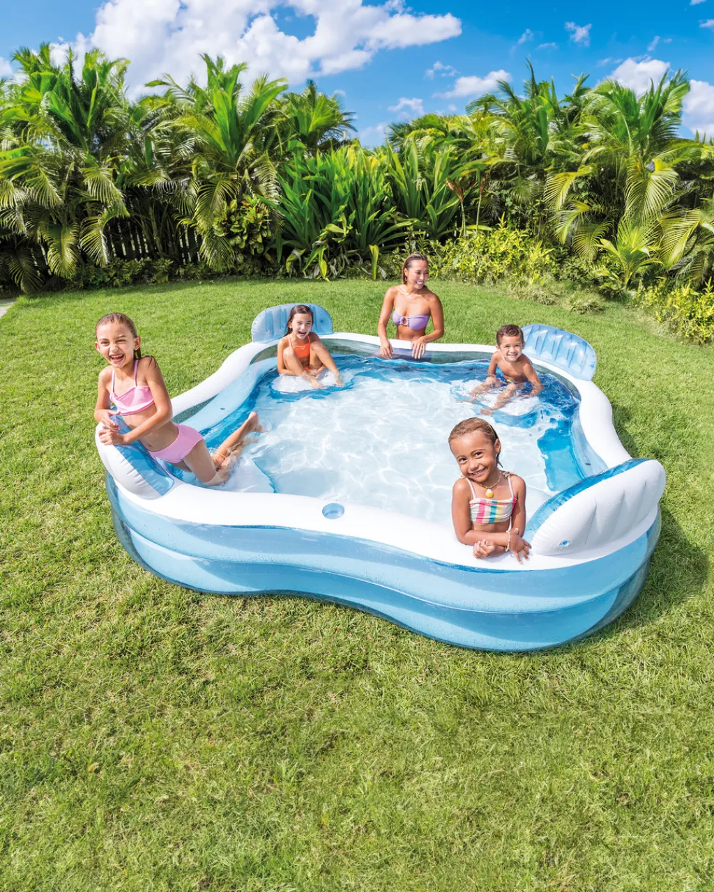 Discount Swim Center® Square Inflatable Family Lounge Pool Kids Kids