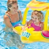 Yellow Kiddie Inflatable Pool Float w/ Sunshade Pool Toys